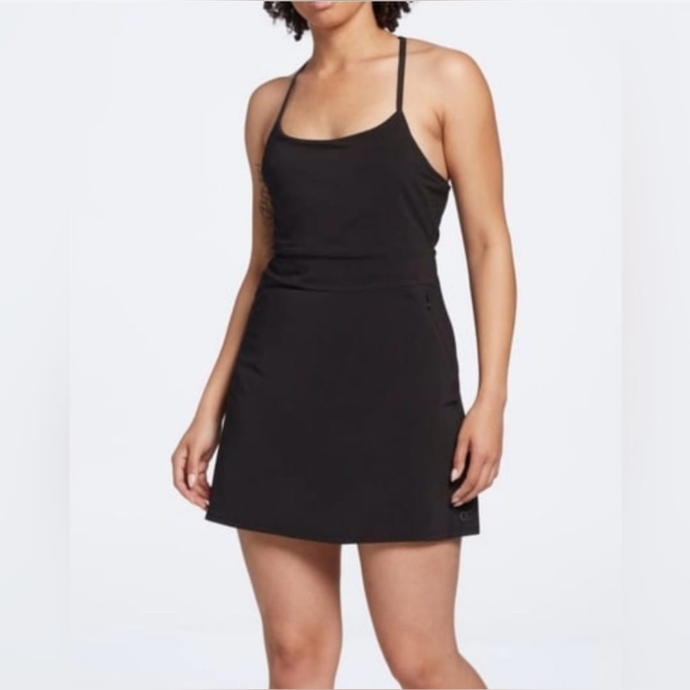 Black One-Piece Swimsuit with Skirted Bottom